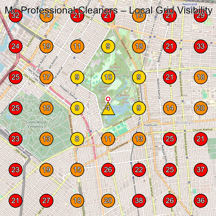 Mc Professional Cleaners GeoGrid visibility map for Commercial Cleaning Service in Brooklyn